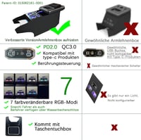 QSULNN Mercedes V-Class V220 V260 V250 W447 Középkonzol Tárolódoboz LED USB 2
