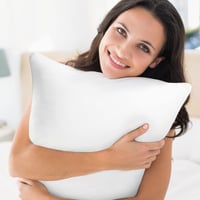 QSWRD Kültéri Párna 60x60 cm Vízálló Párnahuzat Töltőanyaggal 2 db Fehér Négyzetes Belső Párna Kanapépárna Díszpárna Ágyhoz Autóhoz Kerthez 3