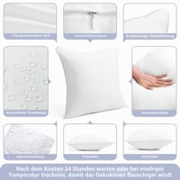 QSWRD Kültéri Párna 60x60 cm Vízálló Párnahuzat Töltőanyaggal 2 db Fehér Négyzetes Belső Párna Kanapépárna Díszpárna Ágyhoz Autóhoz Kerthez 6