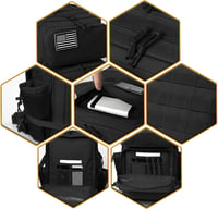 QT&QY Taktikai Katonai Hátizsák 25L-45L MOLLE Rendszer Vízálló Assault Backpack 5
