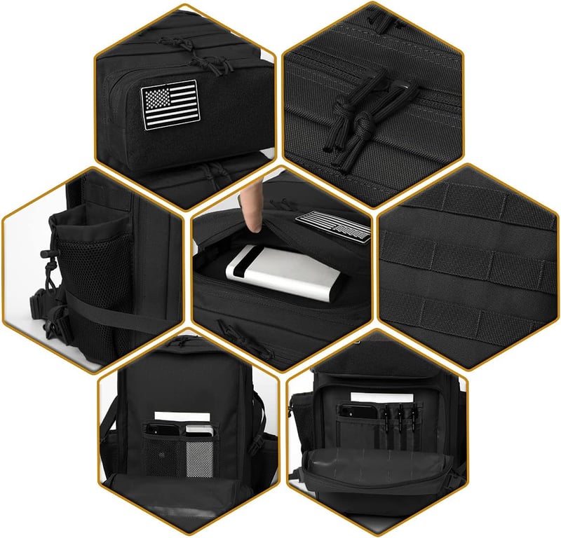 QT&QY Taktikai Katonai Hátizsák 25L-45L MOLLE Rendszer Vízálló Assault Backpack