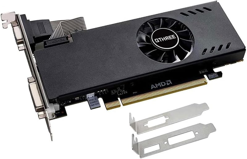 QTHREE Radeon RX 550 Low Profile videókártya 4GB GDDR5 128 bites DVI-D HDMI VGA PCIe x8 asztali DirectX 12