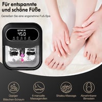 Qtiice Összecsukható Lábfürdő és Masszírozó - Érintőképernyős, Fűtéssel, Buborékokkal, Hőmérséklet Szabályozással, Masszírozó Görgőkkel és P 4