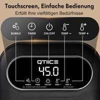 Qtiice Összecsukható Lábfürdő és Masszírozó - Érintőképernyős, Fűtéssel, Buborékokkal, Hőmérséklet Szabályozással, Masszírozó Görgőkkel és P 2