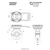Držiak na telefón Quad Lock na spätné zrkadlo motocykla a skútra pre zariadenia iPhone, Samsung Galaxy a Pixel 3