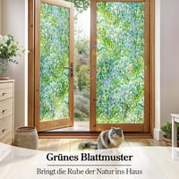 Folie pentru geam Qualsen cu model de frunze colorate, folie de protecție a intimității pentru fereastră 30x100 cm, decorativă, cu protecție solară 4