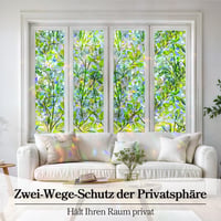 Folie pentru geam Qualsen cu model de frunze colorate, folie de protecție a intimității pentru fereastră 30x100 cm, decorativă, cu protecție solară 2