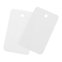 QUARKZMAN 100 ks Vodoodolné biele plastové štítky s očkom 3,5x6 cm, prázdne PVC cenovky na označenie darčekových balení a oblečenia 1