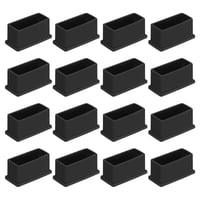 QUARKZMAN 16 kom. PVC pravokutne kapice za noge stolica, 50x20 mm, crni štitnici za noge namještaja, navlake za noge stola, zaštita za pod za terase, ormariće 1