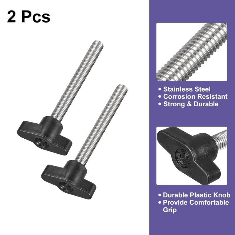 QUARKZMAN 2db M8x70mm Rozsdamentes Acél T-alakú Csavarfej Gyorscsere Kézcsavar