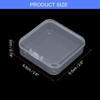 QUARKZMAN 72 ks priehľadných malých plastových úložných boxov na korálky s viečkom, štvorcové antikorózne puzdro na šperky a drobné predmety, 6,6 x 6,5 x 2 cm 2