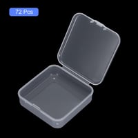 QUARKZMAN 72 ks priehľadných malých plastových úložných boxov na korálky s viečkom, štvorcové antikorózne puzdro na šperky a drobné predmety, 6,6 x 6,5 x 2 cm 3