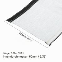 Tepelne ochranná hadica z hliníkovej fólie QUARKZMAN, vnútorný priemer 60 mm, hrúbka 1,5 mm, tepelne odolná ochranná trubica na káble, dĺžka 0,98 m, na organizáciu káblov 2