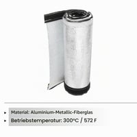 Tepelne ochranná hadica z hliníkovej fólie QUARKZMAN, vnútorný priemer 60 mm, hrúbka 1,5 mm, tepelne odolná ochranná trubica na káble, dĺžka 0,98 m, na organizáciu káblov 3