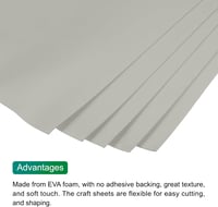 QUARKZMAN EVA Hablemez Szürke 90x50cm 2mm Vastag - 5 db-os Csomag Jelmezekhez, Kézműves Projektekhez, Kreatív Alkotásokhoz 4