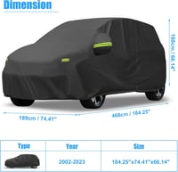 QUARKZMAN Vízálló Autótakaró Ponyva Citroen C3 Modellekhez (2002-2023) - Teljes Külső Védelem, Időjárásálló Autóvédő Huzat 7