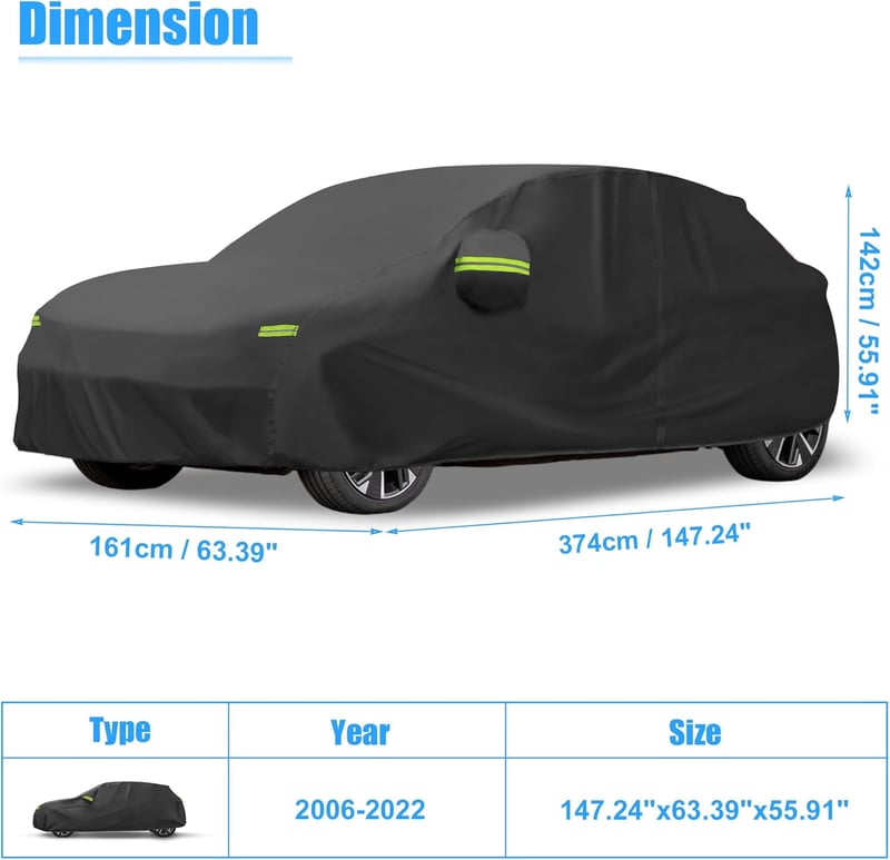 QUARKZMAN Vízálló Teljes Autótakaró Vauxhall Corsa D E F SE SRI Modellekhez 2006-2022 - Időjárásálló Védőponyva
