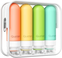 Quatish 90ml utazási palackok szett, TSA engedélyezett, szilikon, 4 darab - Multicolour 1