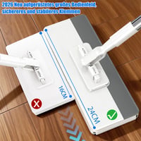 Sistem de curățare cu mop QuazarPyon cu cleme de fixare, 12 lavete din microfibră, mâner telescopic, mop pentru podele 2