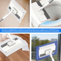 Sistem de curățare cu mop QuazarPyon cu cleme de fixare, 12 lavete din microfibră, mâner telescopic, mop pentru podele 3