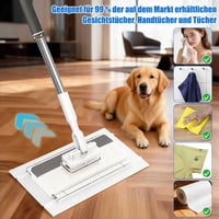 Sistem de curățare cu mop QuazarPyon cu cleme de fixare, 12 lavete din microfibră, mâner telescopic, mop pentru podele 4