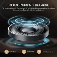 Bezdrôtové TV slúchadlá Queemie pre seniorov s potlačením hluku ANC, Bluetooth 5.3, vysielač 3 v 1 (USB/RCA/AUX), 35 hodín prehrávania, 220 g, skladacie 2