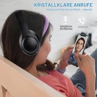 Bezdrôtové TV slúchadlá Queemie pre seniorov s potlačením hluku ANC, Bluetooth 5.3, vysielač 3 v 1 (USB/RCA/AUX), 35 hodín prehrávania, 220 g, skladacie 6