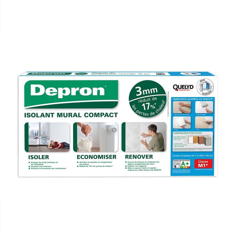 Tepelnoizolačná doska Quelyd Depron, formát G3 – hrúbka 3 mm – biela – 100x100 cm – balenie 20 ks – na izoláciu vnútorných stien