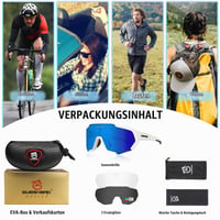 Cyklistické okuliare Queshark s rámom TR90, polarizovanou ochranou UV400 a 3 vymeniteľnými sklami, športové slnečné okuliare pre mužov aj ženy na beh, rybolov a šoférovanie 5
