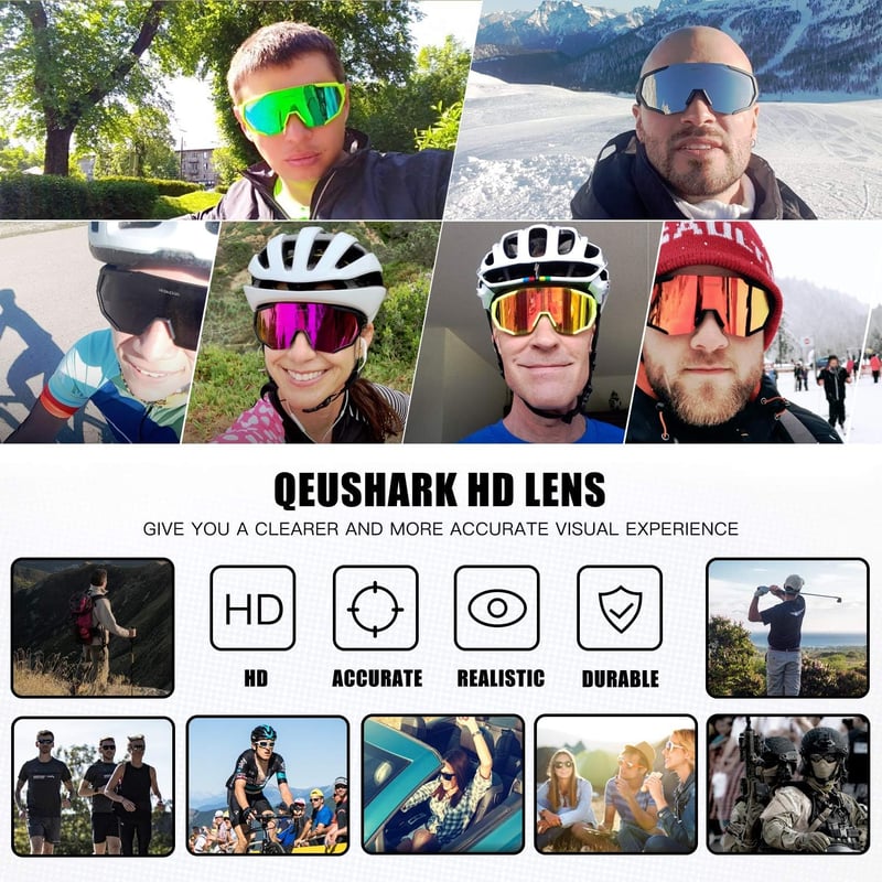 Queshark polarizált kerékpáros napszemüveg cserélhető lencsékkel férfiaknak és nőknek