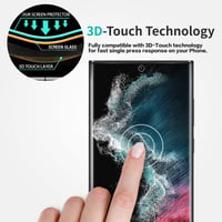 Folie Sticlă Securizată QUESPLE pentru Samsung Galaxy S22 Ultra, 2 bucăți - Margini Curbate 3D, Acoperire Completă, Duritate 9H, Anti-bule, Compatibilă cu Cititorul de Amprente 4