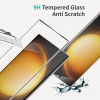 Folie de sticlă securizată QUESPLE pentru Samsung Galaxy S23 Ultra - 2 bucăți, anti-zgârieturi, HD transparentă, fără bule, compatibilă cu senzorul de amprentă 3