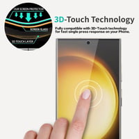 Folie de sticlă securizată QUESPLE pentru Samsung Galaxy S23 Ultra - 2 bucăți, anti-zgârieturi, HD transparentă, fără bule, compatibilă cu senzorul de amprentă 4