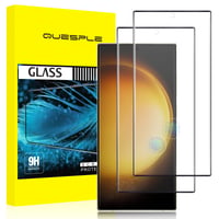 Folie de sticlă securizată QUESPLE pentru Samsung Galaxy S23 Ultra - 2 bucăți, anti-zgârieturi, HD transparentă, fără bule, compatibilă cu senzorul de amprentă 1