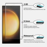 Folie de sticlă securizată QUESPLE pentru Samsung Galaxy S23 Ultra - 2 bucăți, anti-zgârieturi, HD transparentă, fără bule, compatibilă cu senzorul de amprentă 2