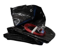 Husă rotunda pentru piscină QUICK STAR pentru piscine de 460-500 cm, diametru prelată 560 cm, negru, husă solară pentru vară și iarnă, PE 200 g/m², rezistentă la UV 9