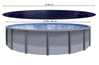 Husă rotunda pentru piscină QUICK STAR pentru piscine de 460-500 cm, diametru prelată 560 cm, negru, husă solară pentru vară și iarnă, PE 200 g/m², rezistentă la UV 2