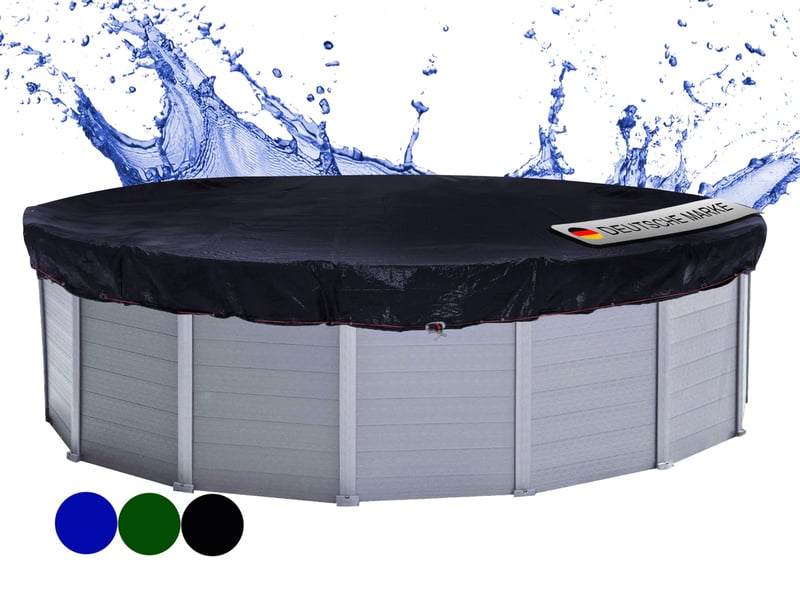 Husă rotunda pentru piscină QUICK STAR pentru piscine de 460-500 cm, diametru prelată 560 cm, negru, husă solară pentru vară și iarnă, PE 200 g/m², rezistentă la UV