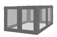 QUICK STAR Rank Kerti Pavilon Szúnyogháló Oldalpanel 3x3 m Antracit RAL 7012 4 db Szélvédő Oldalfal Gazebo Sátorhoz 1