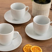 Quid New Renova set od 6 šalica s tanjurićima - 20 cl, prikladno za mikrovalnu pećnicu, bijela boja, okrugli oblik 4