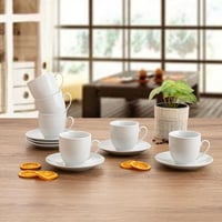 Quid New Renova set od 6 šalica s tanjurićima - 20 cl, prikladno za mikrovalnu pećnicu, bijela boja, okrugli oblik 2