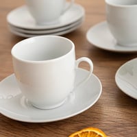 Quid New Renova set od 6 šalica s tanjurićima - 20 cl, prikladno za mikrovalnu pećnicu, bijela boja, okrugli oblik 3