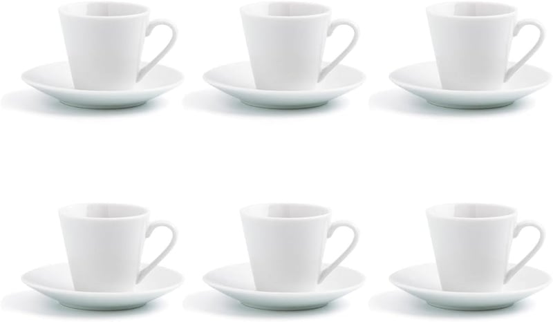Quid Renova 6 részes porcelán csésze szett alátéttel, 9 cl, átlátszó