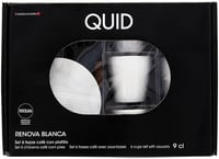 Quid Renova 6 részes porcelán csésze szett alátéttel, 9 cl, átlátszó 5