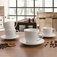 Quid Renova 6 részes porcelán csésze szett alátéttel, 9 cl, átlátszó 2