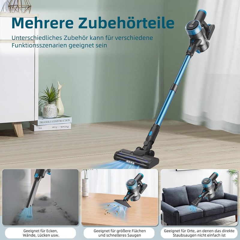 Quilted Northern 45000Pa Akkumulátoros Porszívó LED Érintőképernyővel - 65 Perces Üzemidő, 1,5L Portartály, Gubancgátló Kefe, Kemény Padlóra