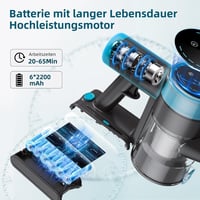 Quilted Northern 45000Pa Akkumulátoros Porszívó LED Érintőképernyővel - 65 Perces Üzemidő, 1,5L Portartály, Gubancgátló Kefe, Kemény Padlóra 3