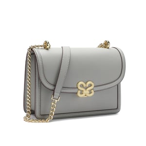 Quipuda DJB02 női bőr crossbody táska fém csíkokkal - fekete - 15x8x25,5 cm