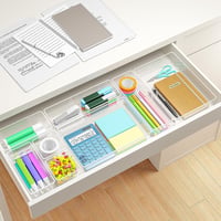 Quirlig 31 részes fiók szervező szett, sminktartó, asztal és konyha rendszerezőhöz - 31 PCS, Transparent 4