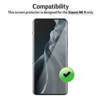 Folie de protecție din sticlă securizată QUITECO pentru Xiaomi Mi 11 - cu ramă neagră - 2 bucăți 5